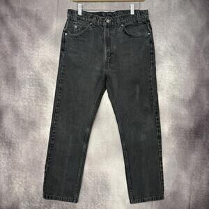 Vintage Levis 505 Jeans Men Size 32x28 Black Orange Tab 90s Made In USA